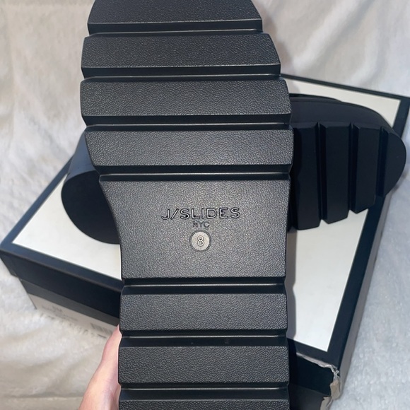 NWT J/SLIDES VICKY Black Leather Platform - Picture 16 of 16
